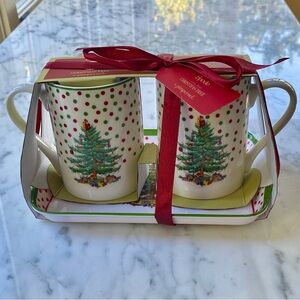 Spode • Christmas Tree Mug and Tray Set